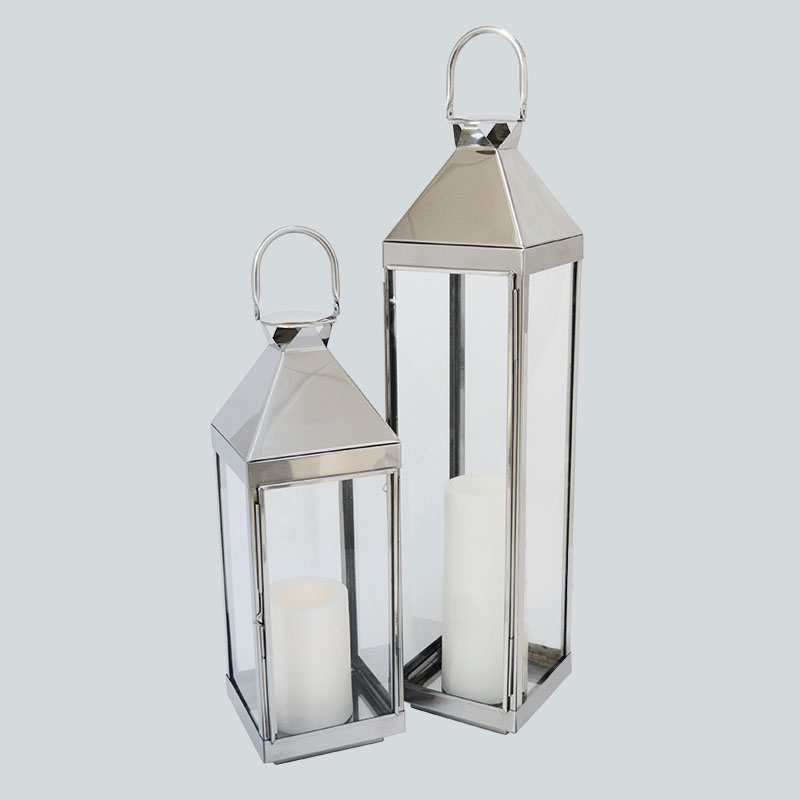 Hindi kinakalawang na asero Malaking Outdoor Hanging Candle Lantern